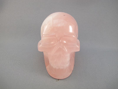 Double-STAR Rose Quartz Crystal Skull